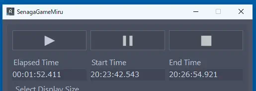 SenagaGameMiru Stopwatch Start Time and End Time