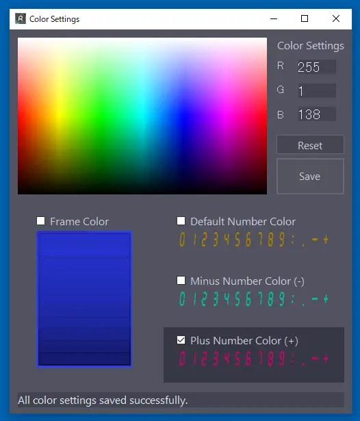 SenagaGameMiru Color Settings