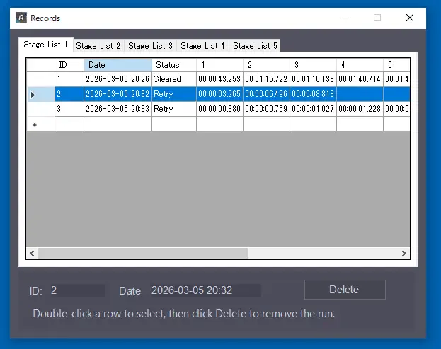 SenagaGameMiru How to Delete Records
